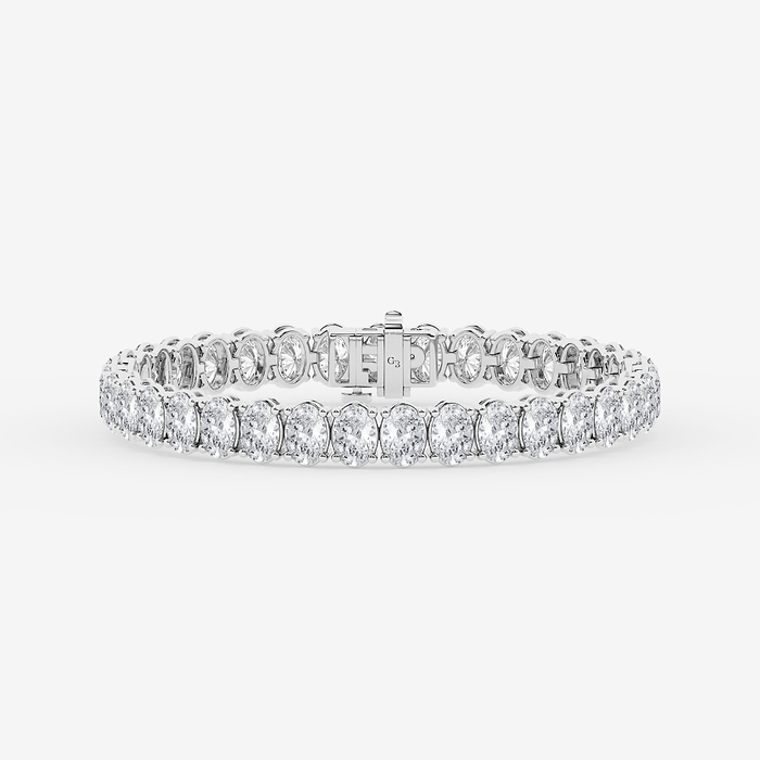 15 ctw Oval Lab Grown Diamond Tennis Bracelet - 7 Inches