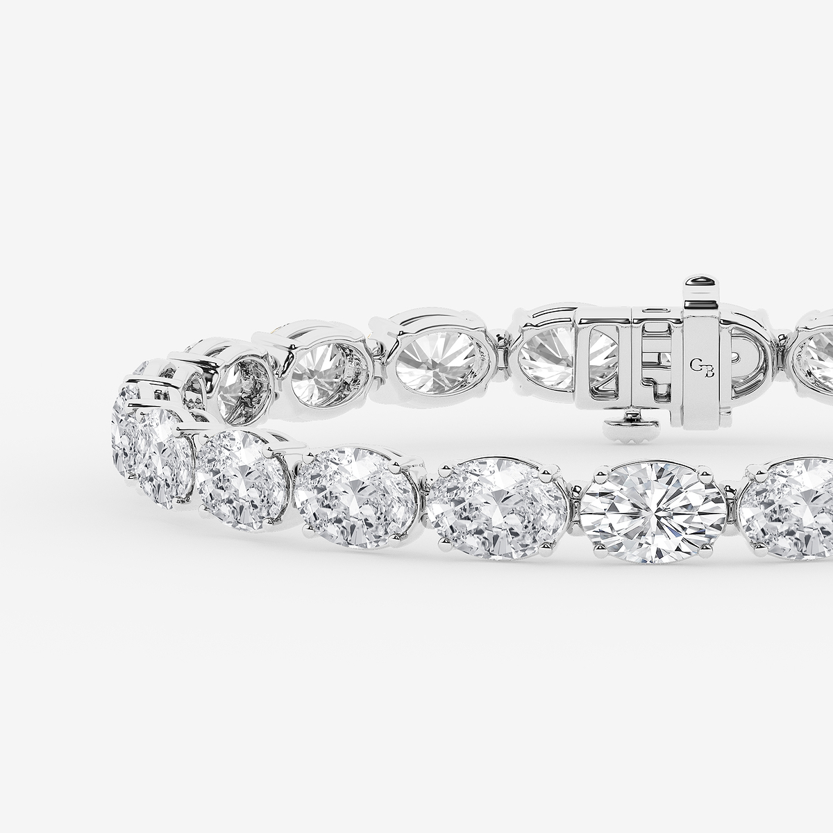 Additional Image 1 for  20 ctw Oval Lab Grown Diamond East-West Tennis Bracelet - 8 Inches