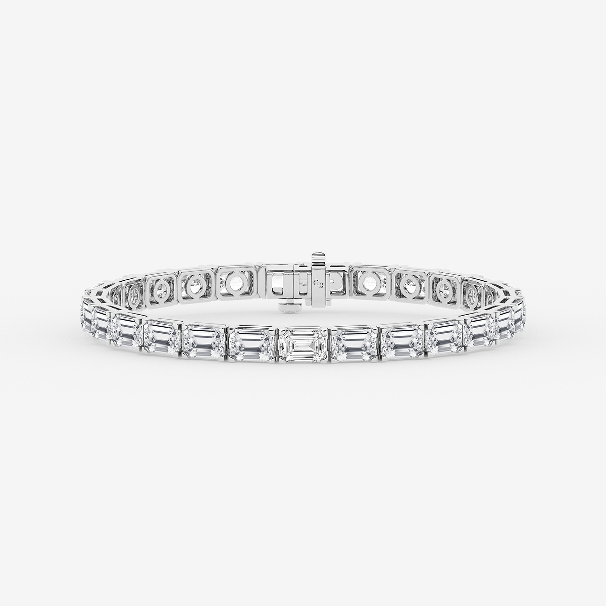 15 ctw Emerald Lab Grown Diamond East-West Tennis Bracelet - 8 Inches