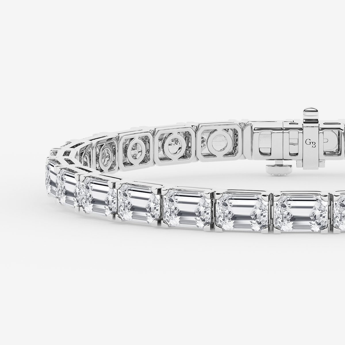 Additional Image 1 for  15 ctw Emerald Lab Grown Diamond East-West Tennis Bracelet - 8 Inches