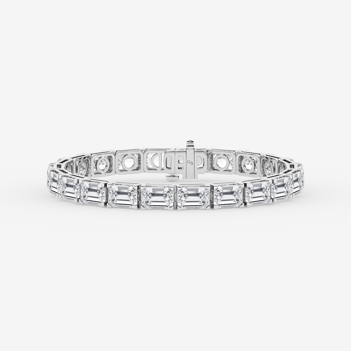 30 ctw Emerald Lab Grown Diamond East-West Tennis Bracelet - 7.5 Inches