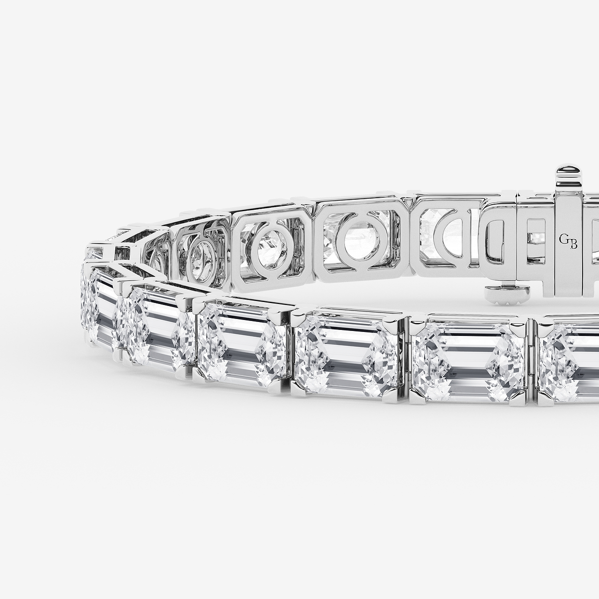 Additional Image 1 for  30 ctw Emerald Lab Grown Diamond East-West Tennis Bracelet - 7.5 Inches