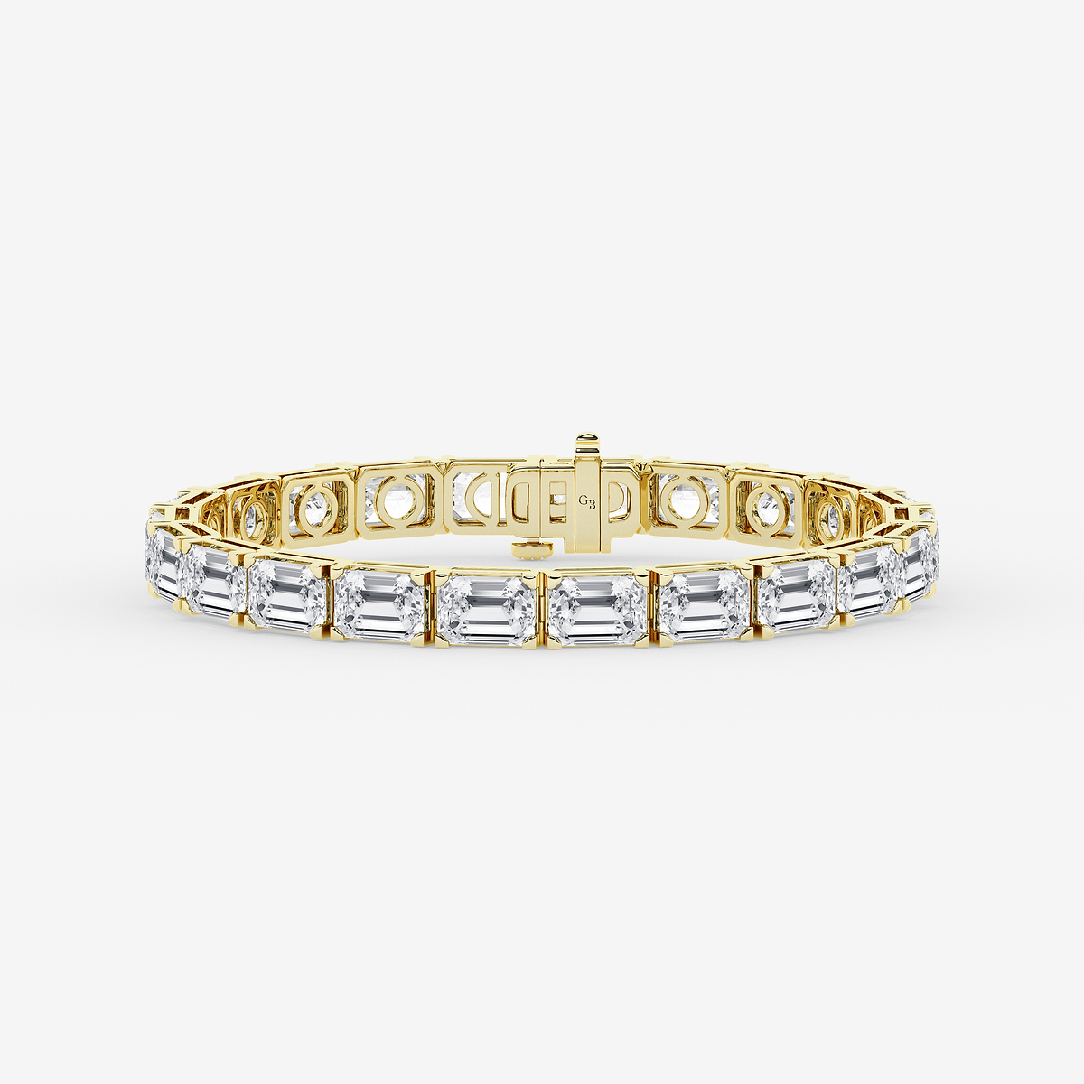 25 ctw Emerald Lab Grown Diamond East -West Tennis Bracelet - 6.5 Inches