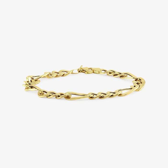Plain Gold Figaro Link Bracelet