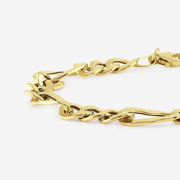 Plain Gold Figaro Link Bracelet