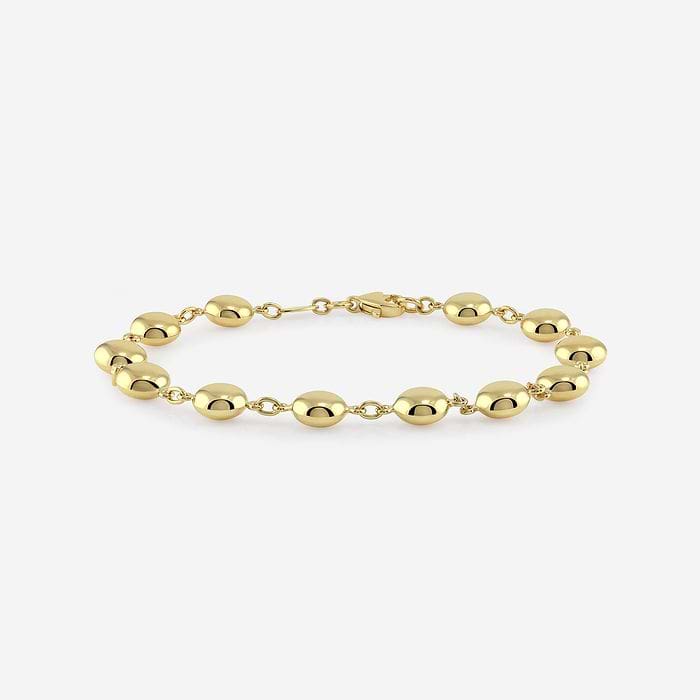 Plain Gold Flat Round Link Bracelet