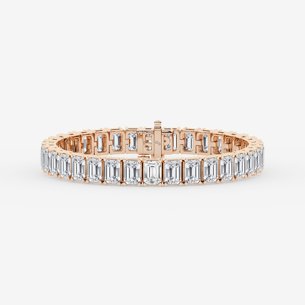 30 ctw Emerald Lab Grown Diamond Tennis Bracelet - 8 Inches