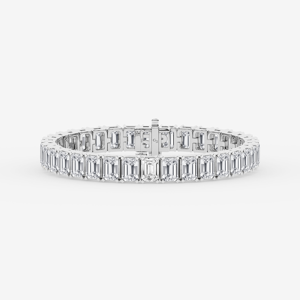 30 ctw Emerald Lab Grown Diamond Tennis Bracelet - 8 Inches