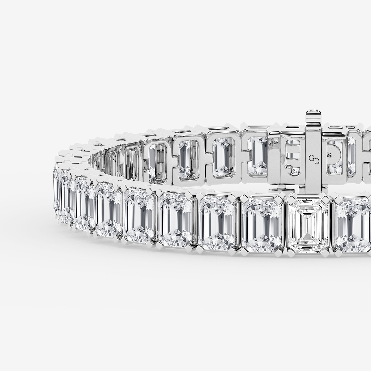 Additional Image 1 for  30 ctw Emerald Lab Grown Diamond Tennis Bracelet - 8 Inches