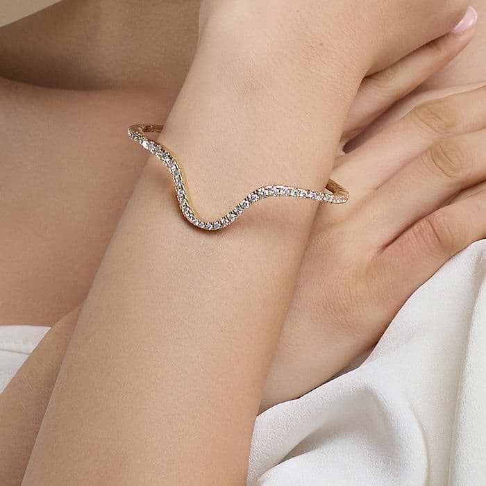 Curve River Bangle Bracelet