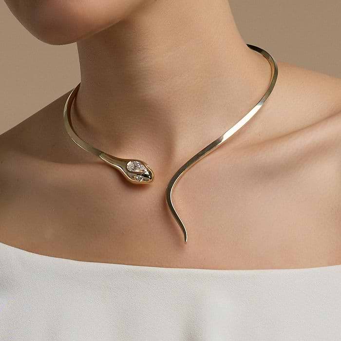 Curve Serpent Choker Necklace