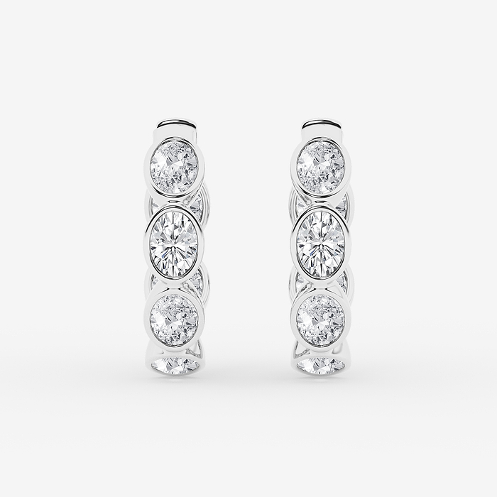 Oval Huggie Hoop Earrings