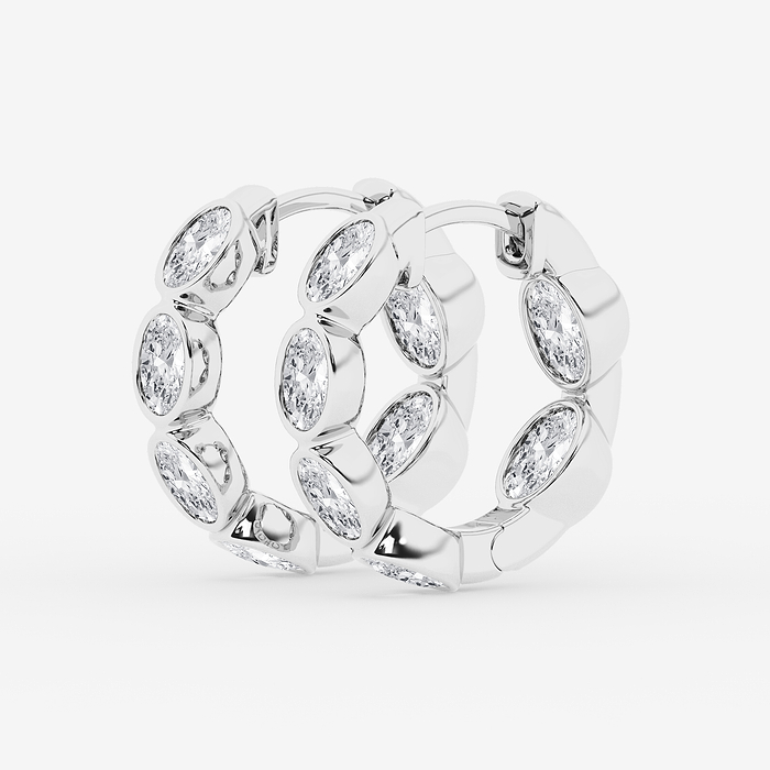 Oval Huggie Hoop Earrings