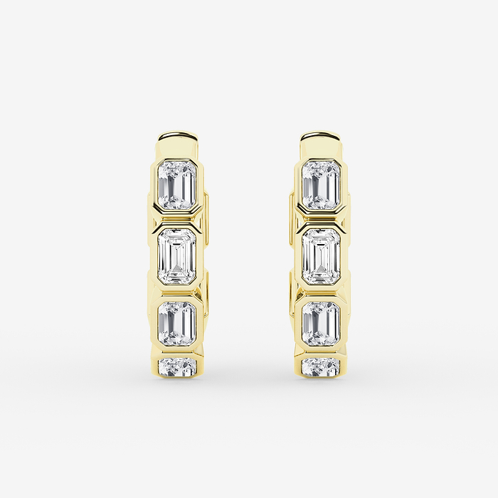 Alana - 2 ctw Emerald Lab Grown Diamond Huggie Hoop Earrings