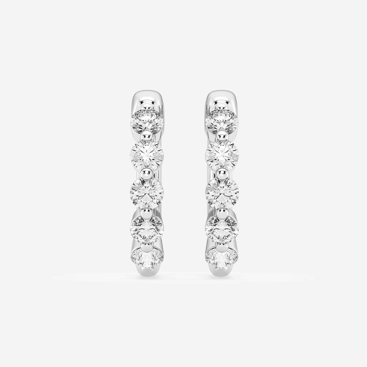 7/8 ctw Round Lab Grown Diamond Floating Hoop Earrings