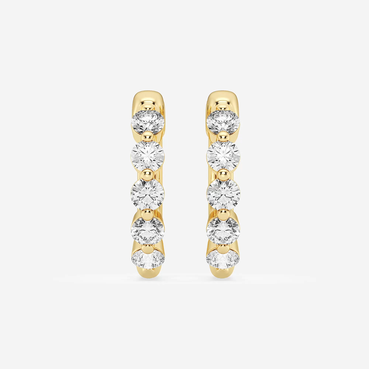 7/8 ctw Round Lab Grown Diamond Floating Hoop Earrings