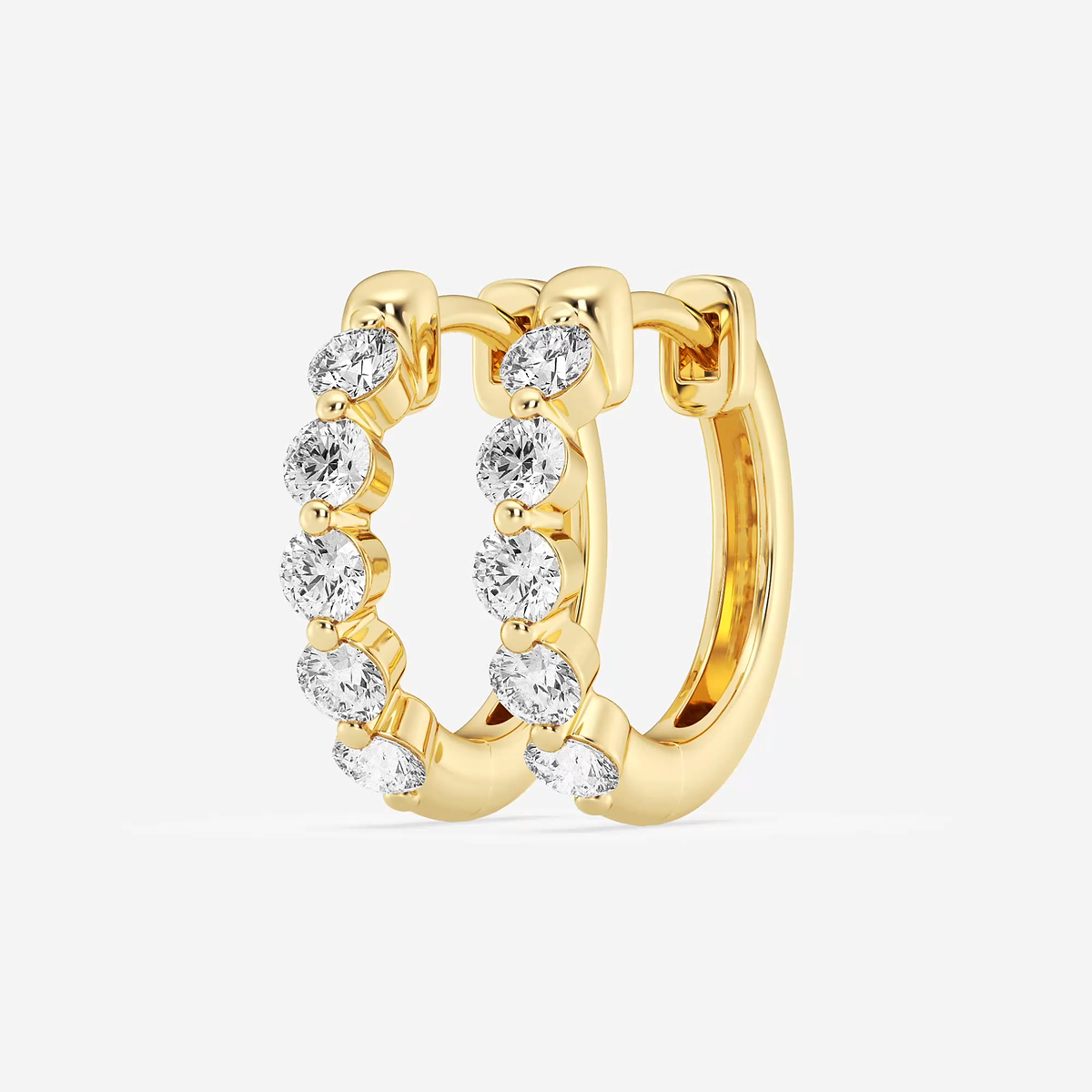 Additional Image 1 for  7/8 ctw Round Lab Grown Diamond Floating Hoop Earrings
