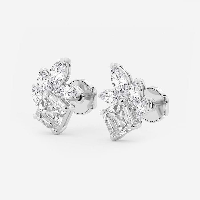 Asscher Stud Earrings