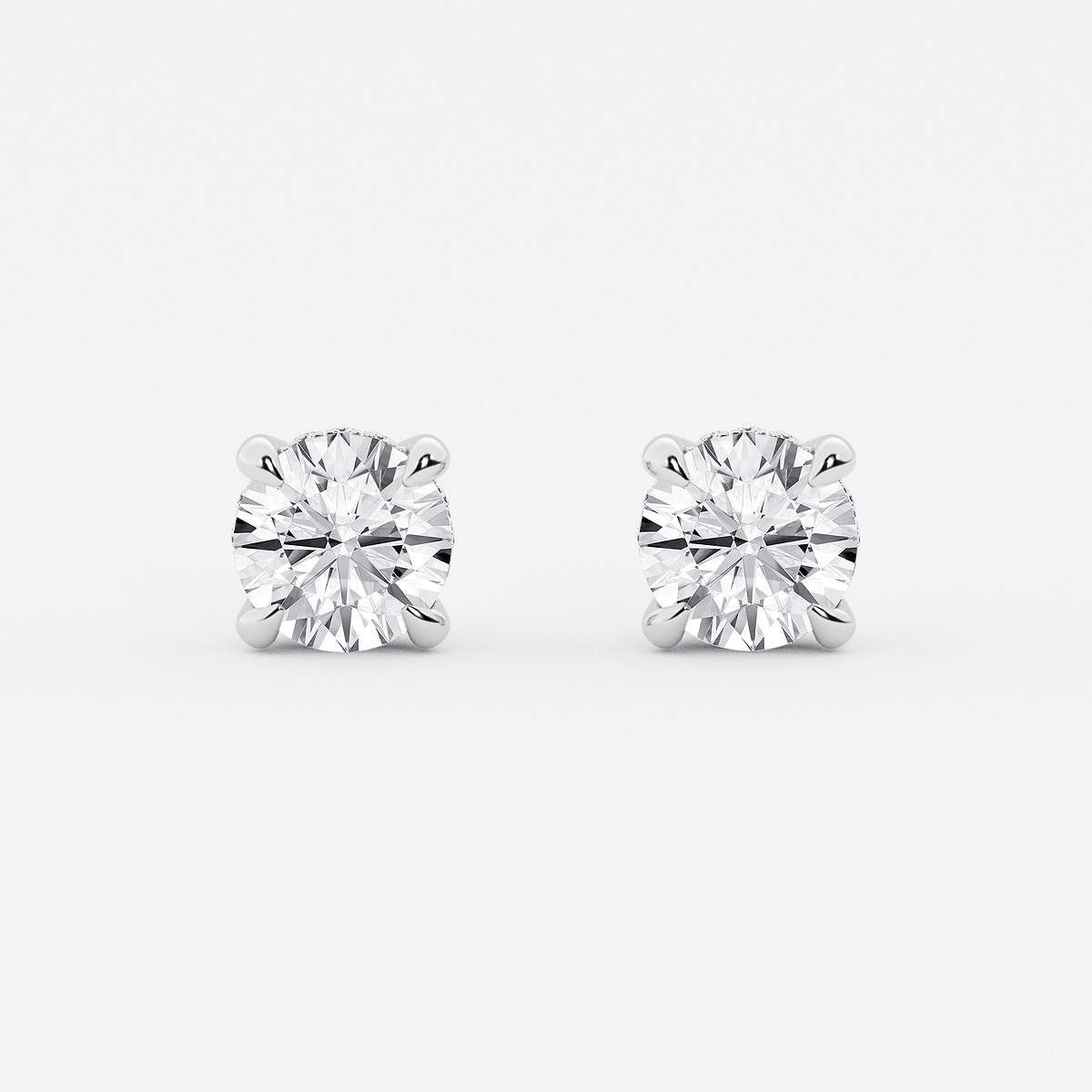 3.0 Ct Asscher Cut Moissanite Stud Earrings - 14K White Gold Basket Set Screw Back - GRA Certified