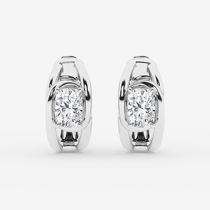 Elongated Cushion Curve Huggie Hoop Earrings