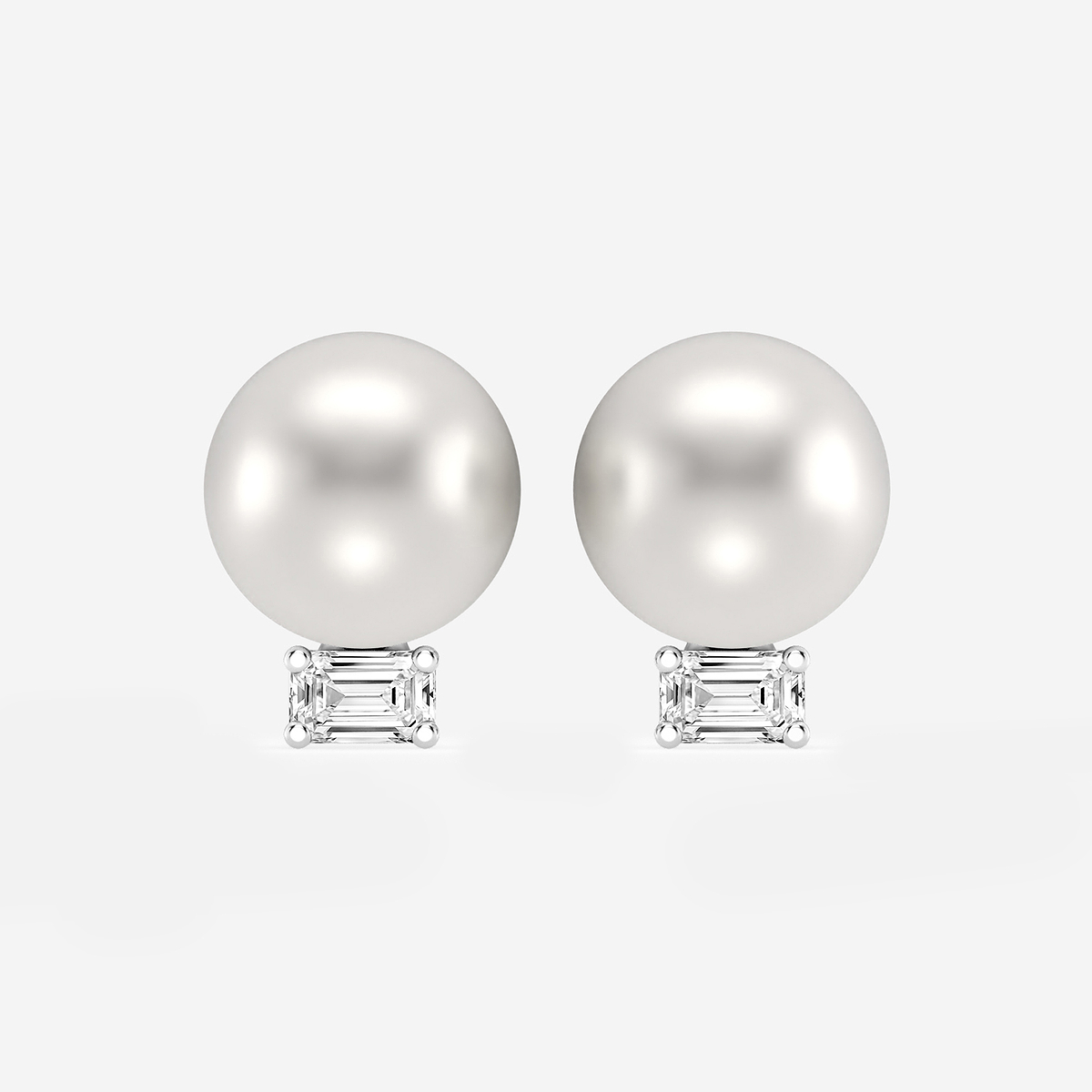 9.5 - 10.0 mm Cultured Freshwater Pearl and 1/2 ctw Lab