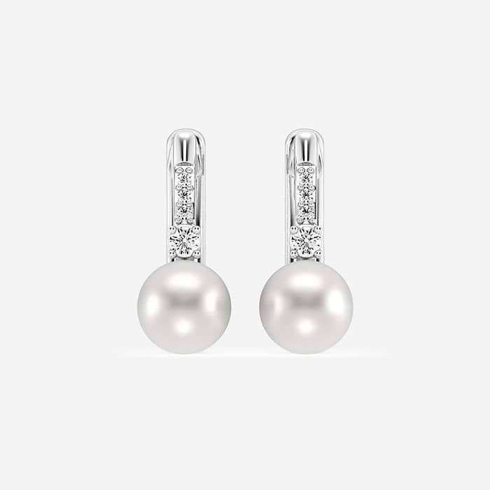 Freshwater Pearl Leverback Round Drop Earring