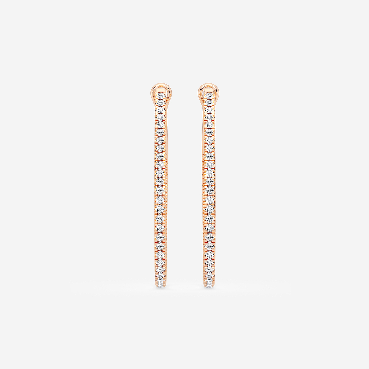 1 ctw Round Lab Grown Diamond Inside Out Hoop Earrings