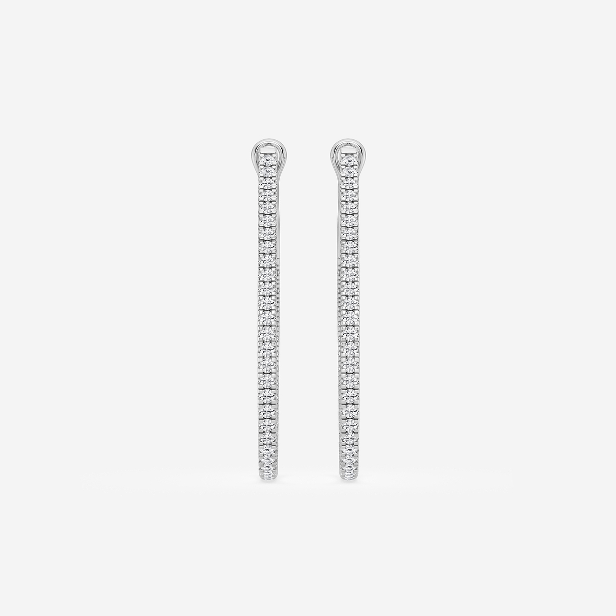 1 ctw Round Lab Grown Diamond Inside Out Hoop Earrings
