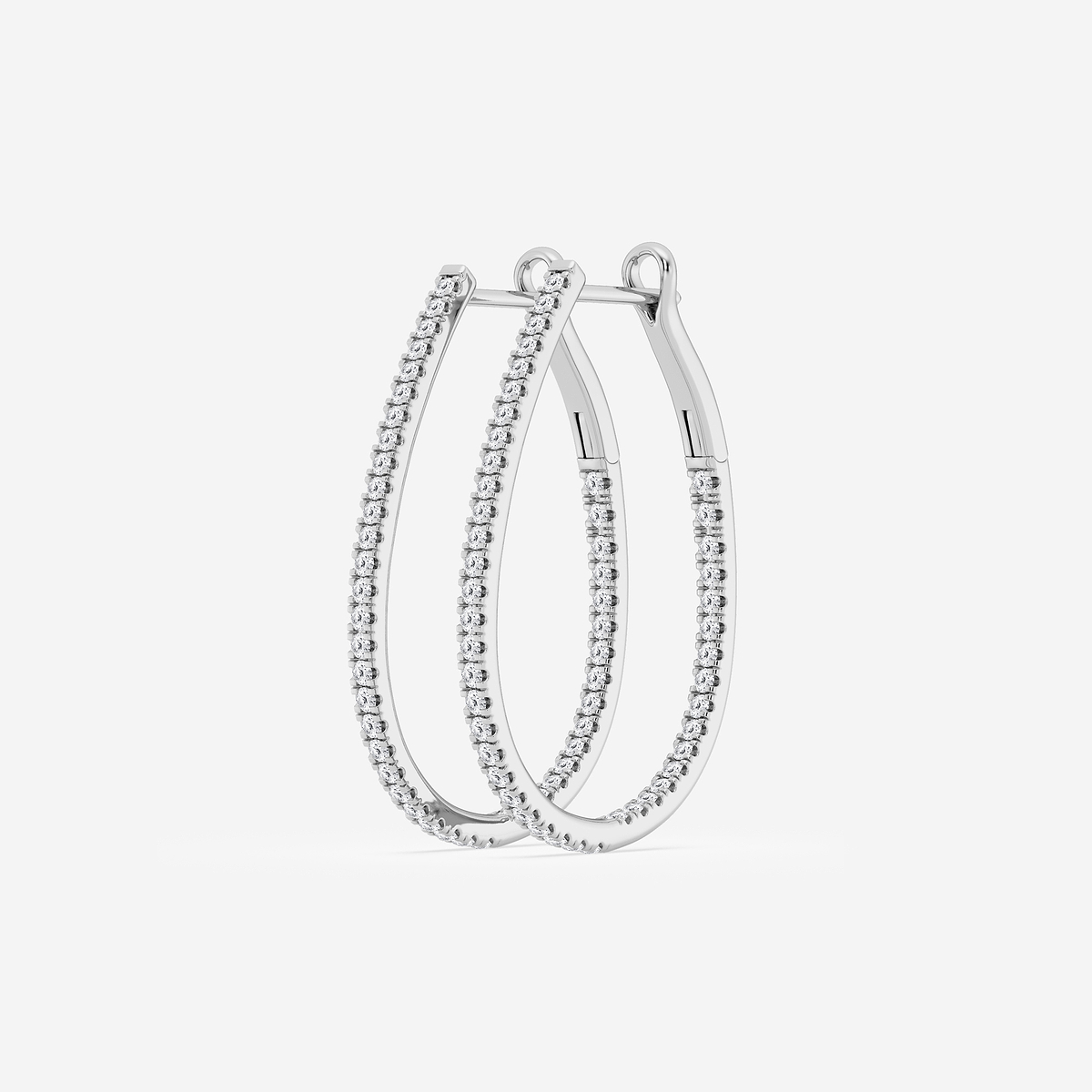 Additional Image 1 for  1 ctw Round Lab Grown Diamond Inside Out Hoop Earrings