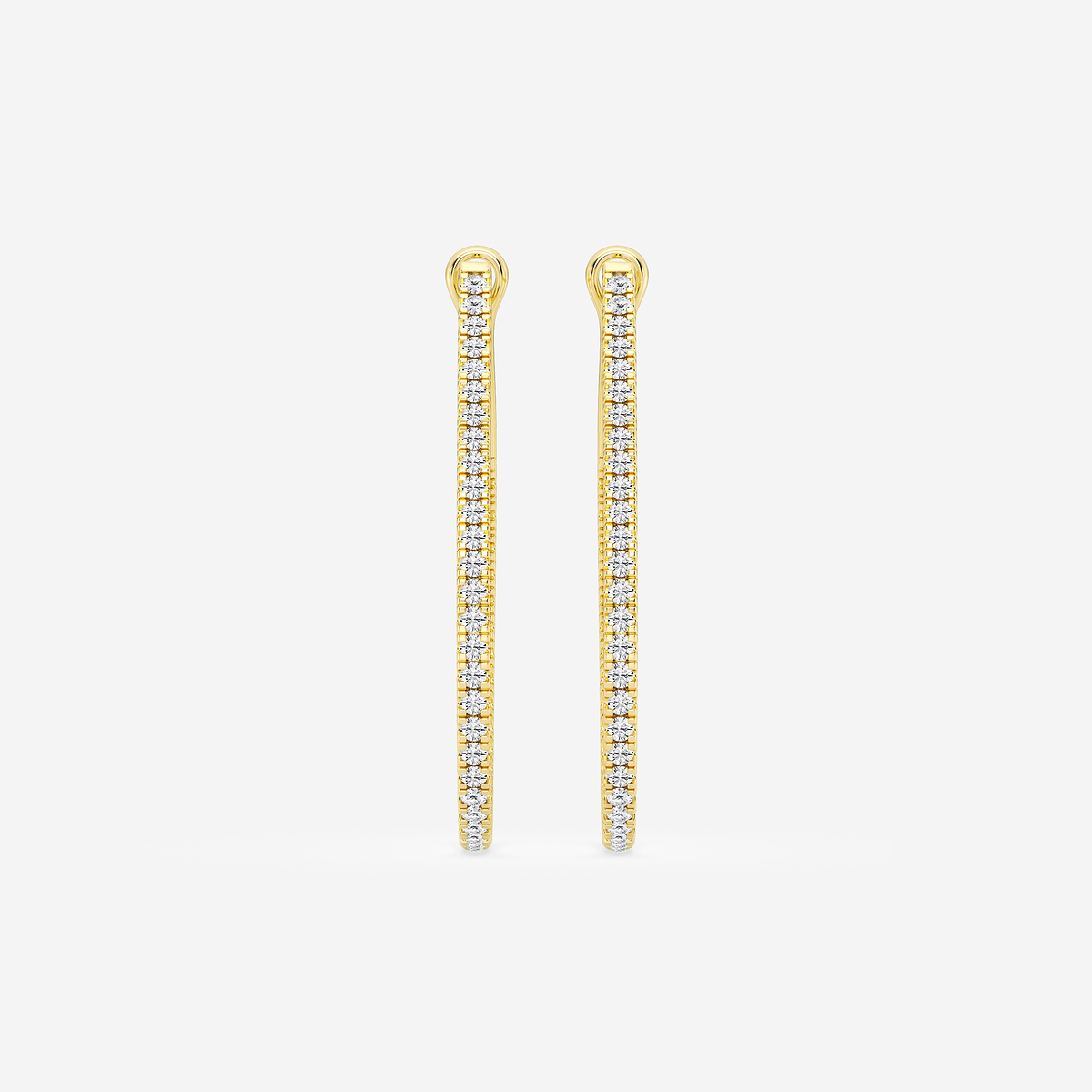 1 ctw Round Lab Grown Diamond Inside Out Hoop Earrings
