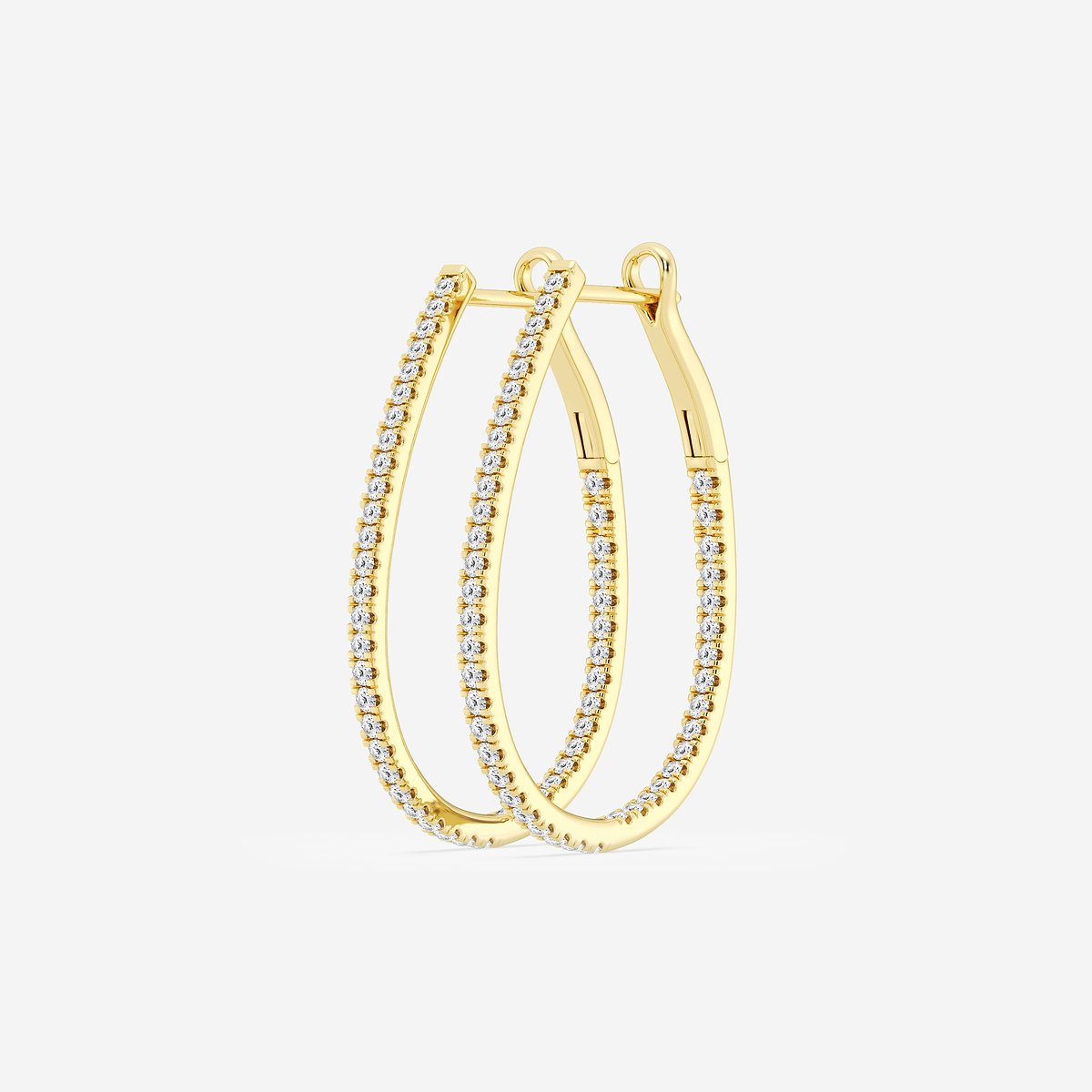 Additional Image 1 for  1 ctw Round Lab Grown Diamond Inside Out Hoop Earrings