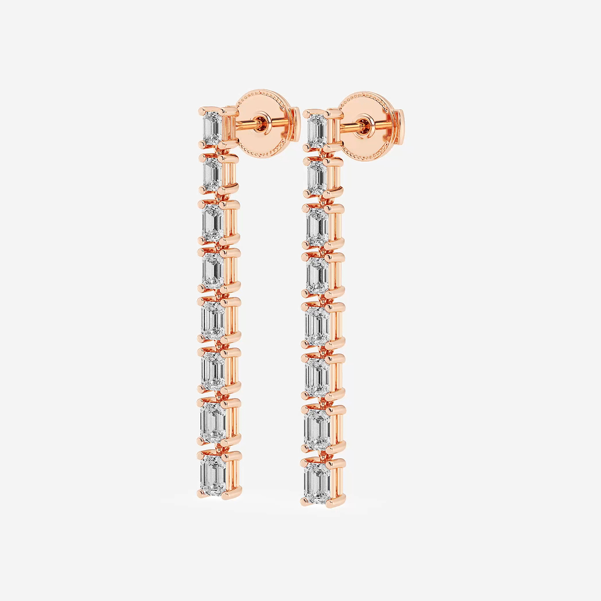 Additional Image 1 for  2 ctw Emerald Lab Grown Diamond Graduated Dangle Earrings
