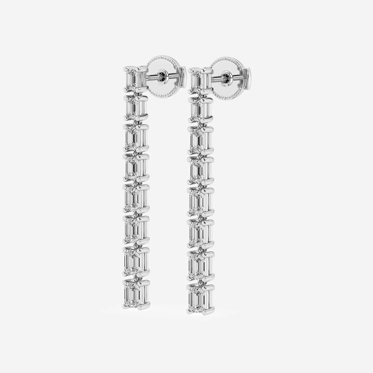 Additional Image 1 for  2 ctw Emerald Lab Grown Diamond Graduated Dangle Earrings