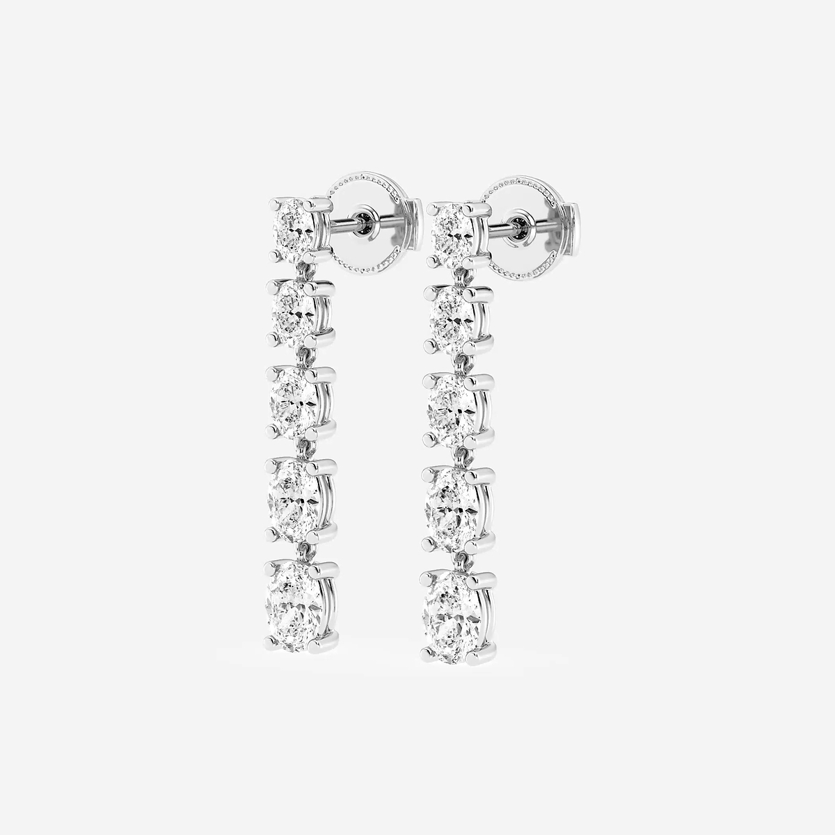 Additional Image 1 for  2 1/3 ctw Oval Lab Grown Diamond Graduated Dangle Earrings