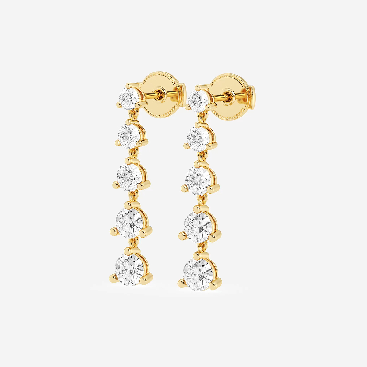 Additional Image 1 for  2 ctw Round Lab Grown Diamond Graduated Dangle Earrings