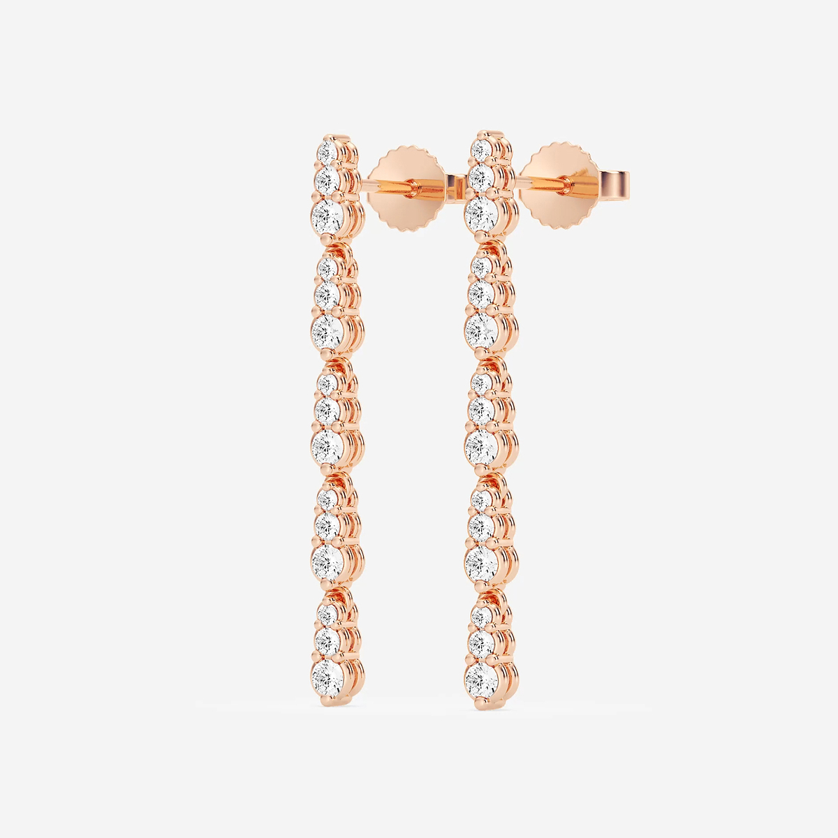 Additional Image 1 for  1/2 ctw Round Lab Grown Diamond Graduated Dangle Earrings