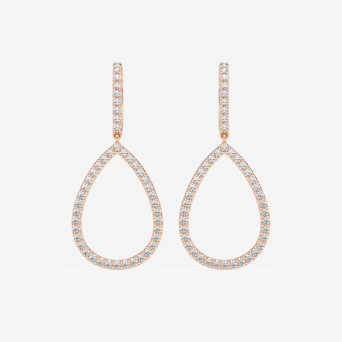 1/2 ctw Round Lab Grown Diamond Teardrop Earrings