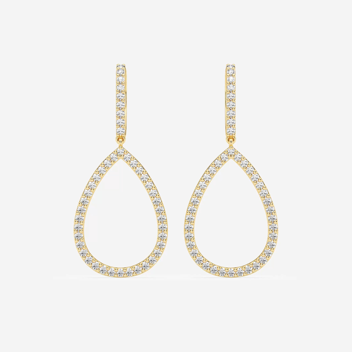 1/2 ctw Round Lab Grown Diamond Teardrop Earrings