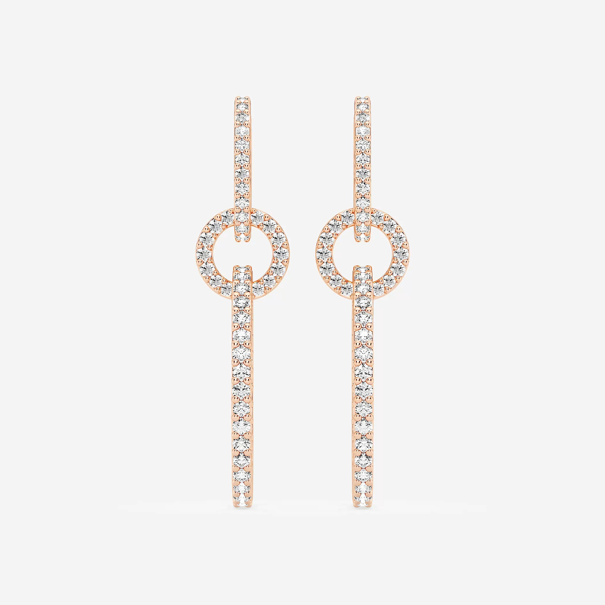 1 ctw Round Lab Grown Diamond Twisted Drop Earrings