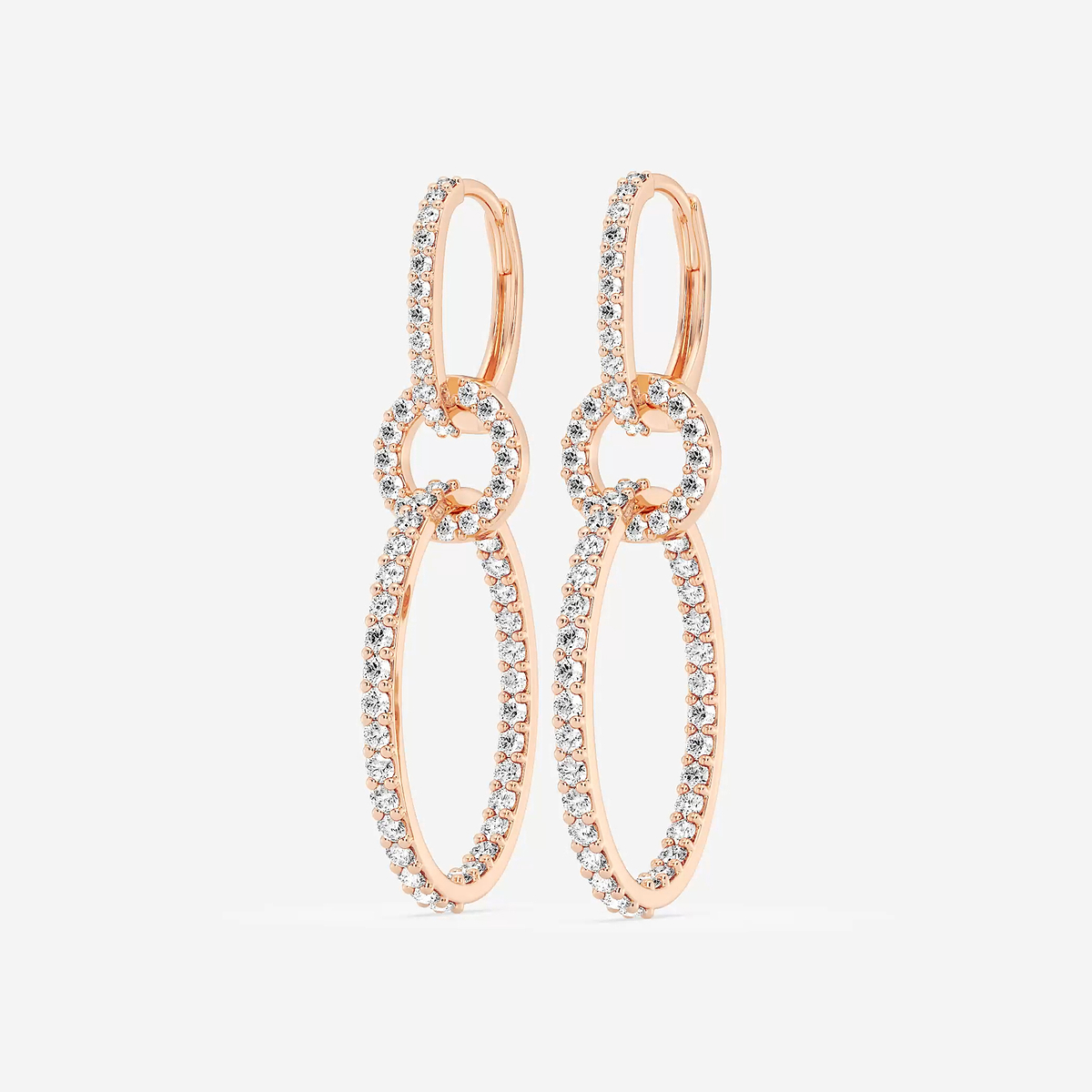 Additional Image 1 for  1 ctw Round Lab Grown Diamond Twisted Drop Earrings