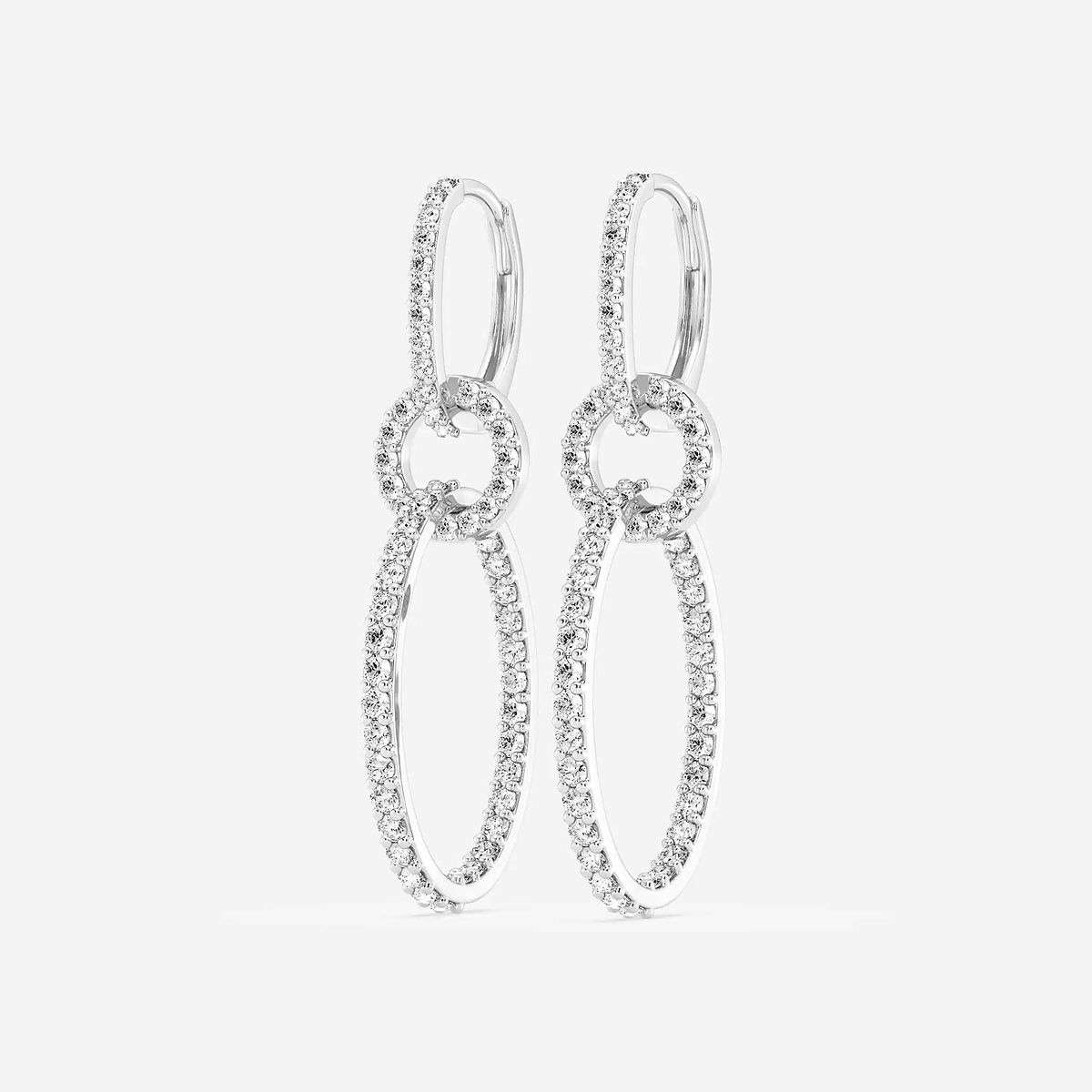 Additional Image 1 for  1 ctw Round Lab Grown Diamond Twisted Drop Earrings