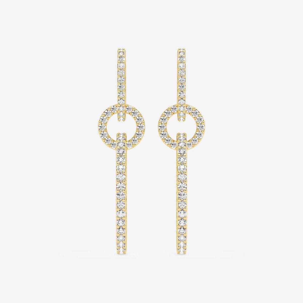 1 ctw Round Lab Grown Diamond Twisted Drop Earrings
