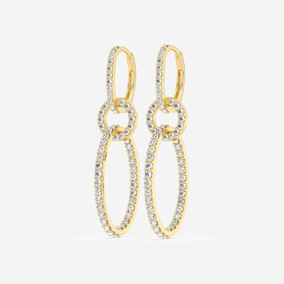 Additional Image 1 for  1 ctw Round Lab Grown Diamond Twisted Drop Earrings