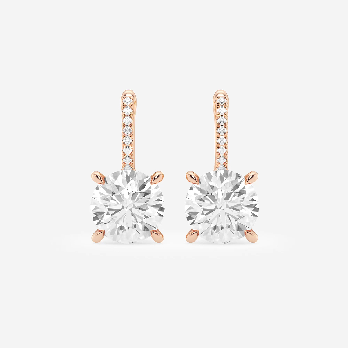 6 ctw Round Lab Grown Diamond Drop Earrings