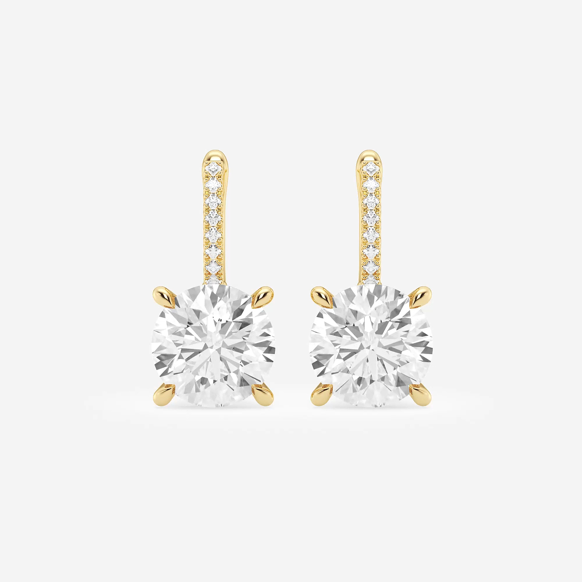 6 ctw Round Lab Grown Diamond Drop Earrings