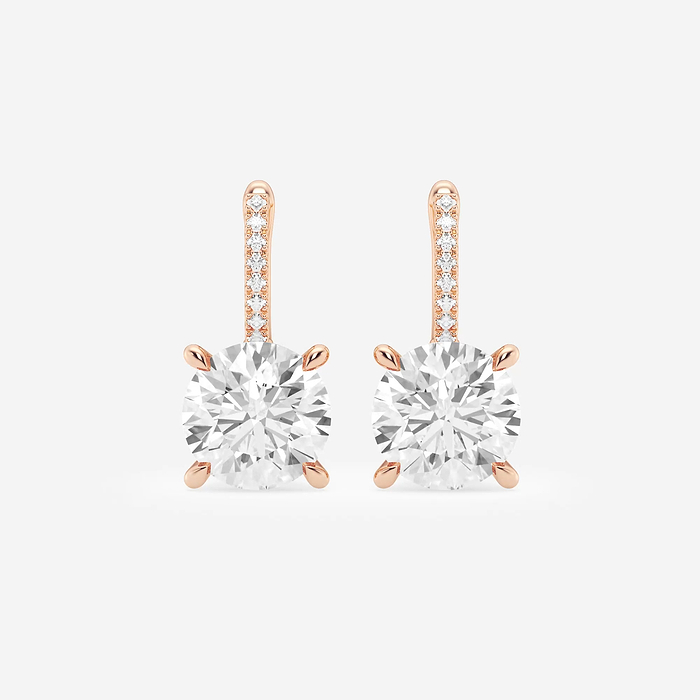Drop Earrings - 6 ctw Round Lab Grown Diamond Drop Earrings