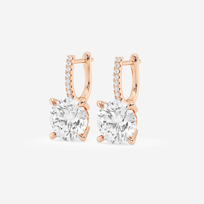 Drop Earrings - 6 ctw Round Lab Grown Diamond Drop Earrings