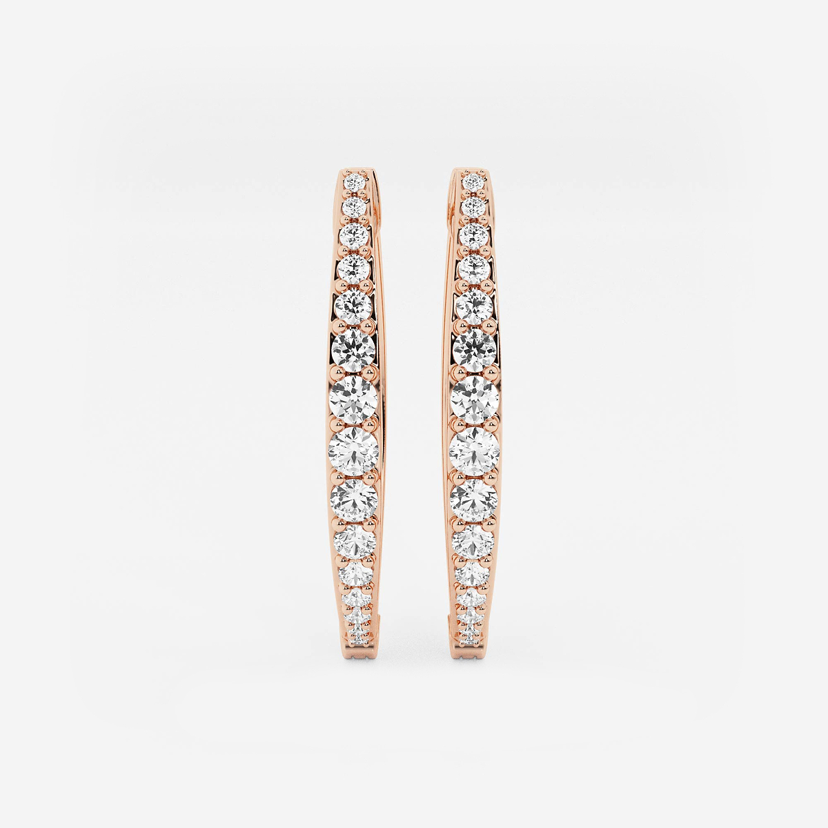 1/2 ctw Round Lab Grown Diamond Hoop Earrings