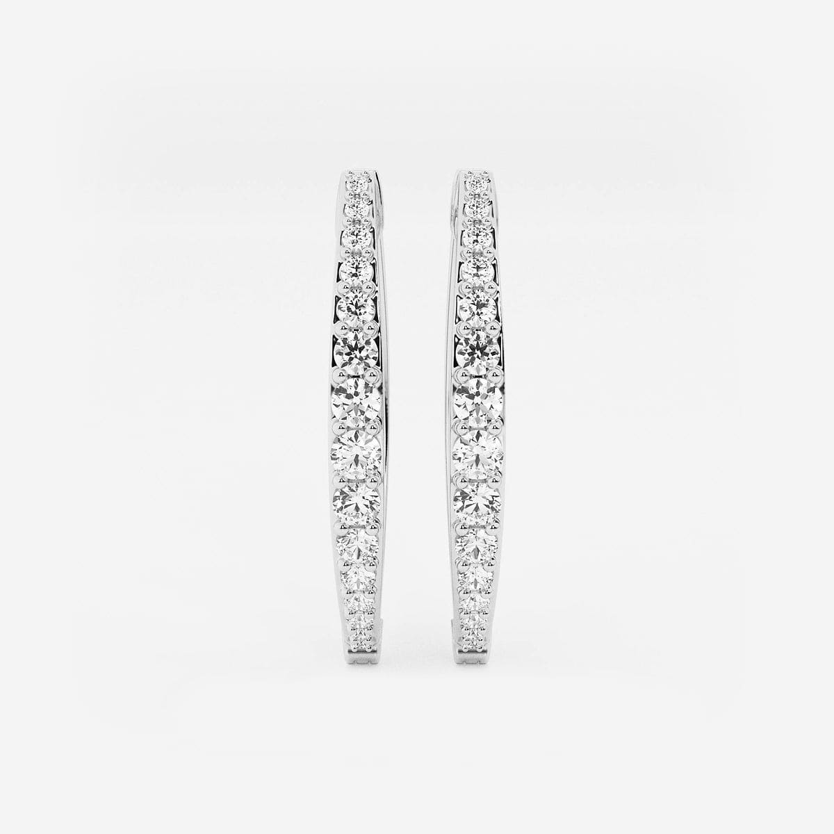 1/2 ctw Round Lab Grown Diamond Hoop Earrings