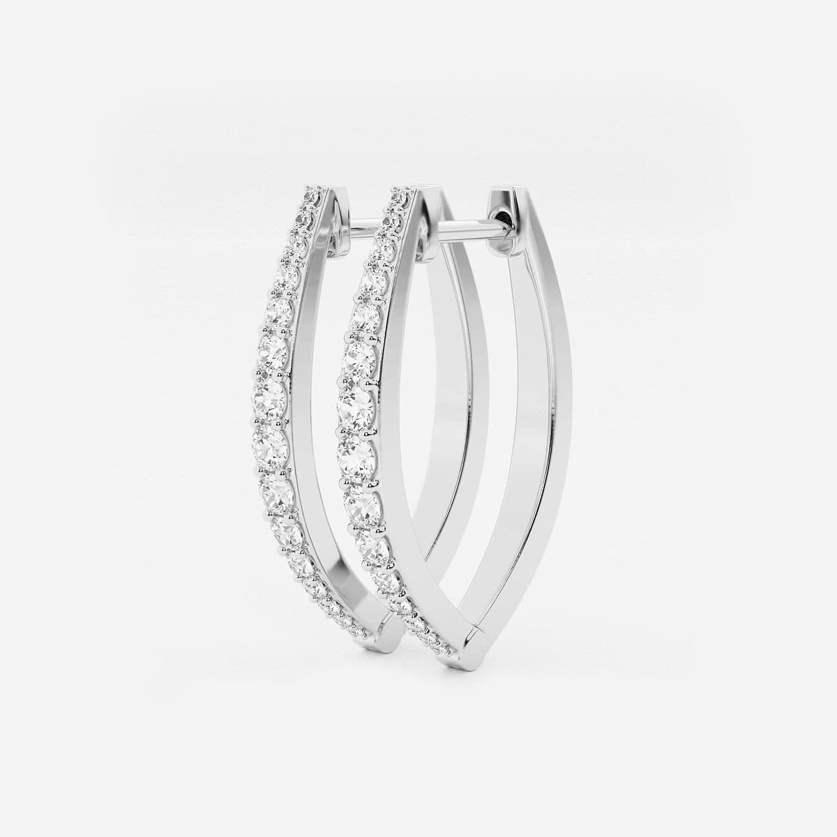 Additional Image 1 for  1/2 ctw Round Lab Grown Diamond Hoop Earrings